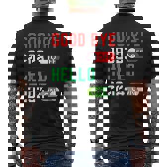 Goodbye 2023 Hello 2024 Happy New Year 2024 Party Family Men's T-shirt Back Print - Seseable