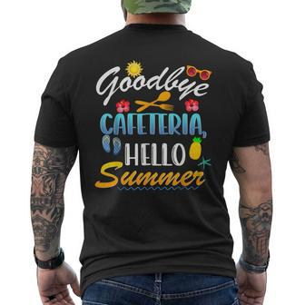 Goodbye Cafeteria Hello Summer Lunch Lady Last Day Of School Men's T-shirt Back Print - Seseable