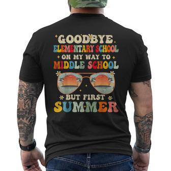 Goodbye Elementary Graduation To Middle School Hello Summer Men's T-shirt Back Print - Seseable