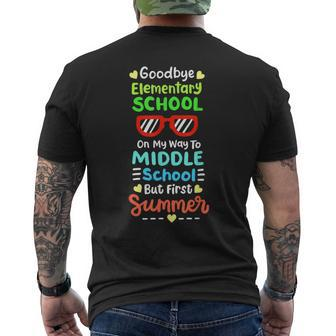 Goodbye School Hello Summer Elementary Class Of 2024 Men's T-shirt Back Print - Monsterry
