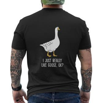 Goose I Just Really Like Goose Birds Mens Back Print T-shirt - Thegiftio UK