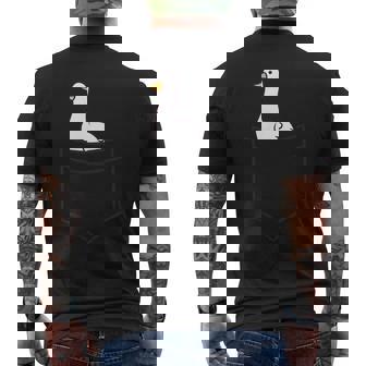 Goose In The Pocket Pocket Goose Men's T-shirt Back Print - Monsterry