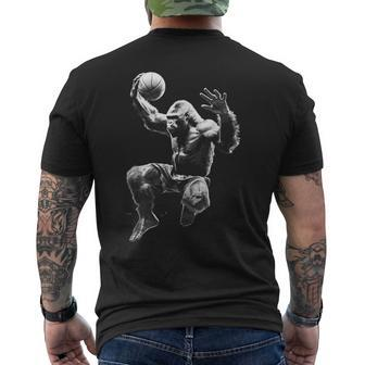 Gorilla Playing Basketball Gorilla Basketball Player Men's T-shirt Back Print - Seseable