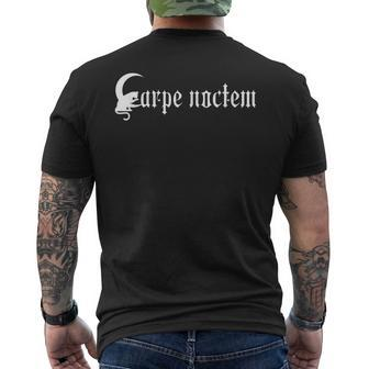 Goth Punk Cat Moon Seize The Night Carpe Noctem Men's T-shirt Back Print - Monsterry DE