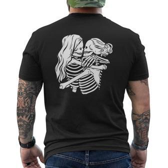 Gothic Alt Clothing Female Kissing Skulls Mall Goth Clothing Mens Back Print T-shirt | Mazezy