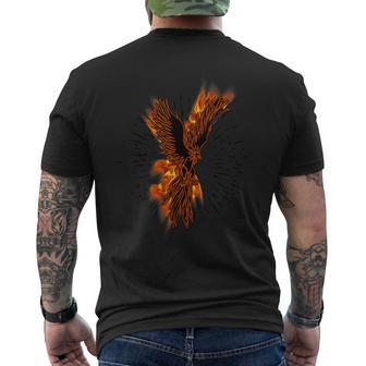 Gothic Burning Phoenix Motorcycle Riders Wild Men's T-shirt Back Print - Monsterry UK