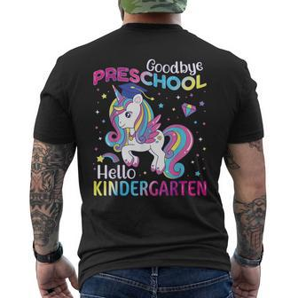 Graduation 2024 Goodbye Preschool Hello Kindergarten Unicorn Men's T-shirt Back Print - Seseable