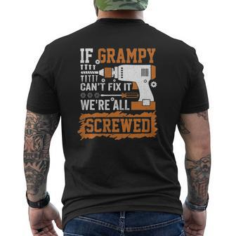 If Grampy Can't Fix It We're All Screwed Father's Day Mens Back Print T-shirt | Mazezy AU