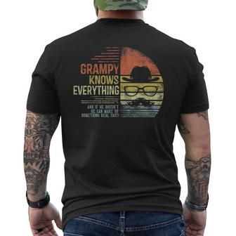 Grampy Knows Everything Grampy Gag Birthday Men's T-shirt Back Print - Monsterry UK