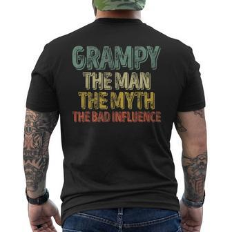 Grampy The Man The Myth The Bad Influence Father's Day Men's T-shirt Back Print - Monsterry AU