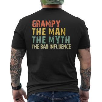 Grampy The Man Myth Bad Influence Vintage Men's T-shirt Back Print - Monsterry AU
