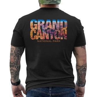Grand Canyon National Park Photo Text Hiking Souvenir Men's T-shirt Back Print - Seseable