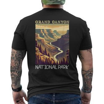 Grand Canyon National Park Vintage Hiking Camping Vacation Men's T-shirt Back Print - Seseable