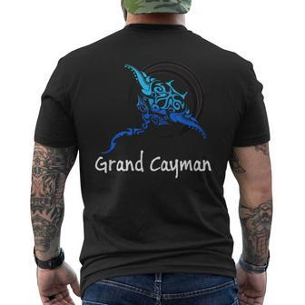 Grand Cayman Tribal Stingray Retro Souvenir Men's T-shirt Back Print | Mazezy