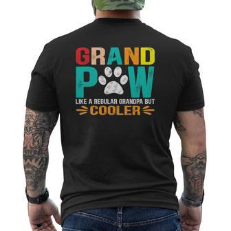 Grand Paw Like A Regular Grandpa But Cooler Mens Back Print T-shirt | Mazezy