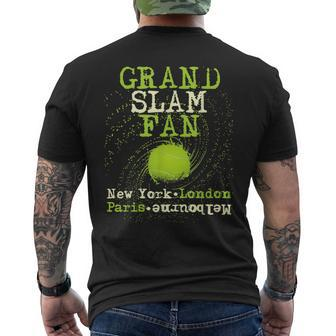 Grand Slam Fan Tennis Pro Tour Cities Men's T-shirt Back Print - Monsterry