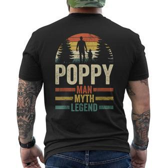 Grandad Grandfather Poppy Man Myth Legend Fathers Day Men's T-shirt Back Print - Monsterry DE