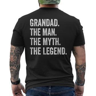 Grandad The Man The Myth The Legend Father's Day Men Men's T-shirt Back Print - Monsterry