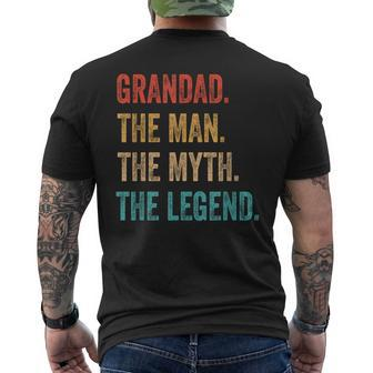 Grandad The Man The Myth The Legend Vintage Grandad Birthday Men's T-shirt Back Print - Thegiftio UK