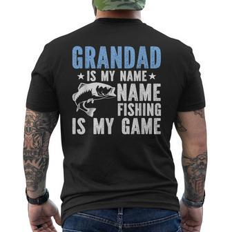 Grandad Is My Name Fishing Is My Game Men's T-shirt Back Print - Seseable