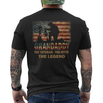 Grandaddy The Veteran Myth Legend Father's Day Men's T-shirt Back Print - Monsterry CA