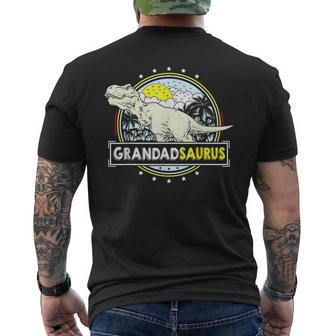 Grandadsaurus For Grandpa Fathers Day T Rex Dinosaur Men's T-shirt Back Print - Monsterry