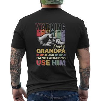 Granddaughter I Have Crazy Grandpa Mens Back Print T-shirt | Mazezy