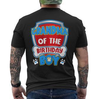 Grandma Of The Birthday Boy Dog Paw Family Matching Men's T-shirt Back Print - Monsterry