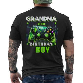 Grandma Of The Birthday Boy Matching Family Video Game Party Men's T-shirt Back Print - Seseable