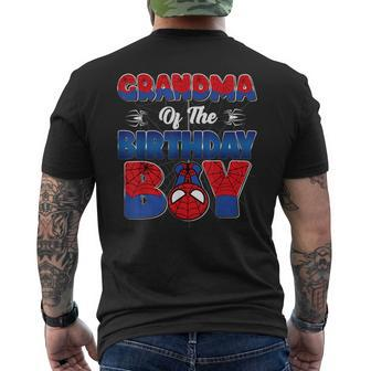 Grandma Of The Birthday Boy Spider Family Matching Men's T-shirt Back Print | Mazezy