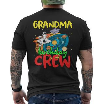 Grandma Birthday Crew Outer Space Planets Universe Party Men's T-shirt Back Print - Monsterry AU