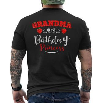 Grandma Of The Birthday Princess Strawberry Theme Bday Party Men's T-shirt Back Print | Mazezy