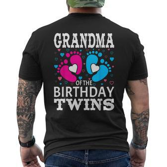 Grandma Of The Birthday Twins Birthday Party Men's T-shirt Back Print - Seseable