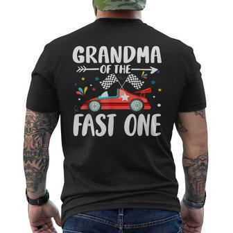 Grandma Of The Fast One Birthday 1St Race Car Family Party Men's T-shirt Back Print - Monsterry CA