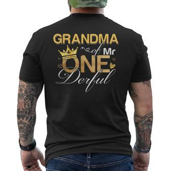 Grandma Mr Onederful 1St Birthday First One-Derful Matching Men's T-shirt Back Print - Seseable