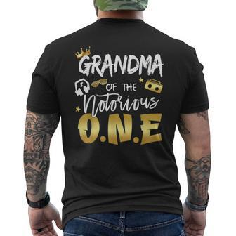 Grandma Of The Notorious One 1St Birthday School Hip Hop Men's T-shirt Back Print - Seseable