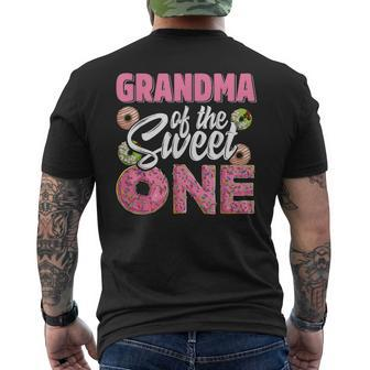 Grandma Of The Sweet One Birthday 1St B-Day Donut One Party Men's T-shirt Back Print - Seseable