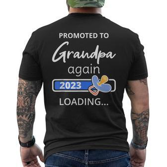 Grandpa Again 2023 Loading Grandad To Be Promoted To Grandpa Men's T-shirt Back Print - Monsterry