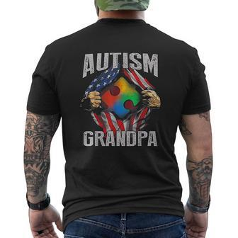 Grandpa American Flag Awareness Mens Back Print T-shirt | Mazezy