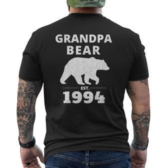 Grandpa Bear Est1994 Vintage Bear For Grandfathers Mens Back Print T-shirt | Mazezy
