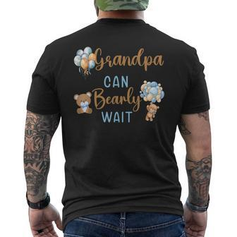Grandpa Can Bearly Wait Gender Neutral Baby Shower Matching Men's T-shirt Back Print | Seseable CA
