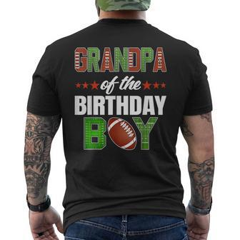 Grandpa Of The Birthday Boy Family Football Party Decoration Men's T-shirt Back Print - Monsterry