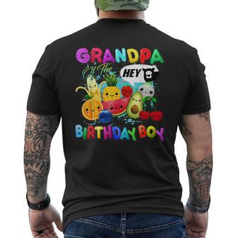 Grandpa Of The Birthday Boy Family Fruit Birthday Party Men's T-shirt Back Print - Seseable