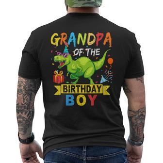 Grandpa Of The Birthday Boy T-Rex Rawr Dinosaur Birthday Boy Men's T-shirt Back Print - Monsterry DE