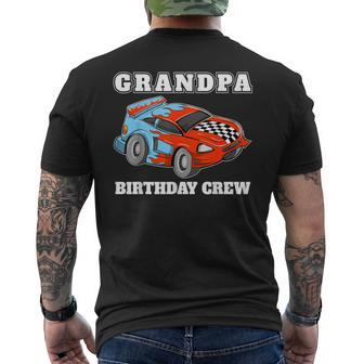 Grandpa Birthday Crew Race Car Racing Car Driver Men's T-shirt Back Print - Monsterry DE