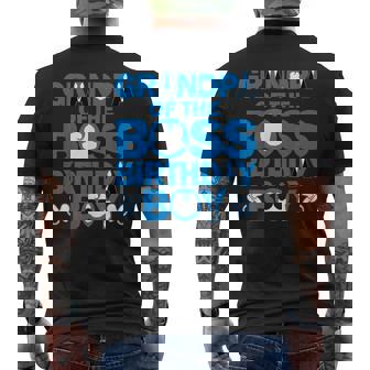 Grandpa Of The Boss Birthday Boy Baby Family Party Decor Men's T-shirt Back Print - Monsterry