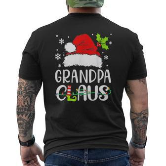 Grandpa Claus Christmas Pajama Family Matching Xmas Mens Back Print T-shirt | Mazezy