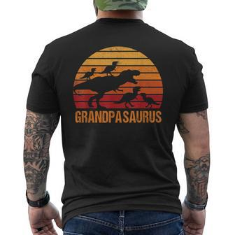 Grandpa Dinosaur Grandpasaurus 4 Four Kids Mens Back Print T-shirt | Mazezy AU