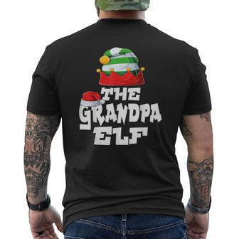 Grandpa Elf Family Matching Christmas Group Pajama Pj Mens Back Print T-shirt | Mazezy