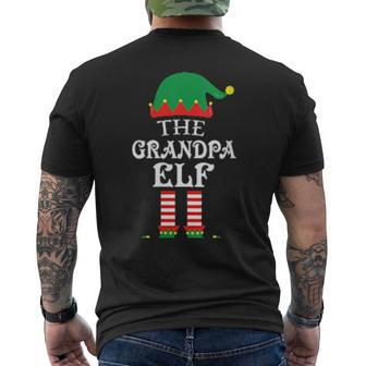 The Grandpa Elf Matching Family Group Christmas Pajama Mens Back Print T-shirt | Mazezy